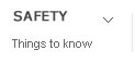 Safety - Things to Know